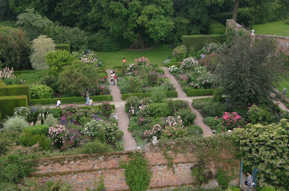Der Bauerngarten von Sissinghurst Castle Garden von oben.