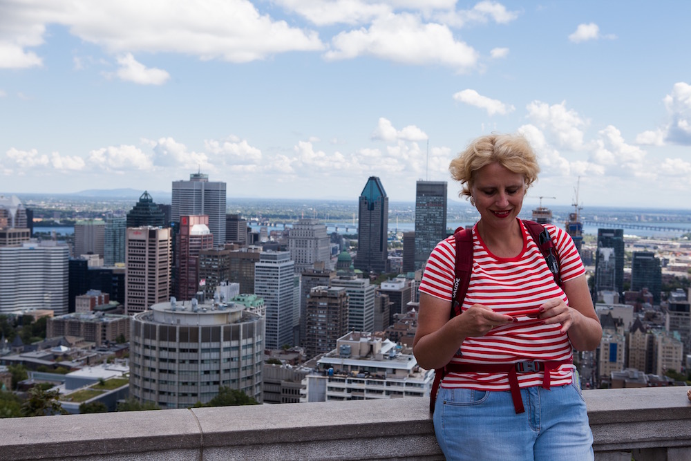 om Aussichtspunkt auf dem Mont Royal hat man eine grandiose Aussicht über die Stadt.