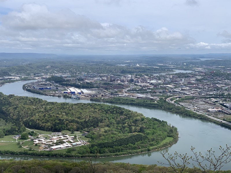Vom Lookout-Mountain hat man einen tollen Blick über Chattanooga und den  Tennessee River 